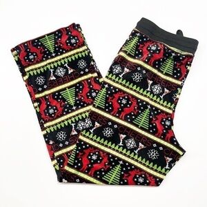 Kohl's Christmas print velour pajama pants
